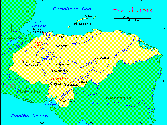 Map of Honduras